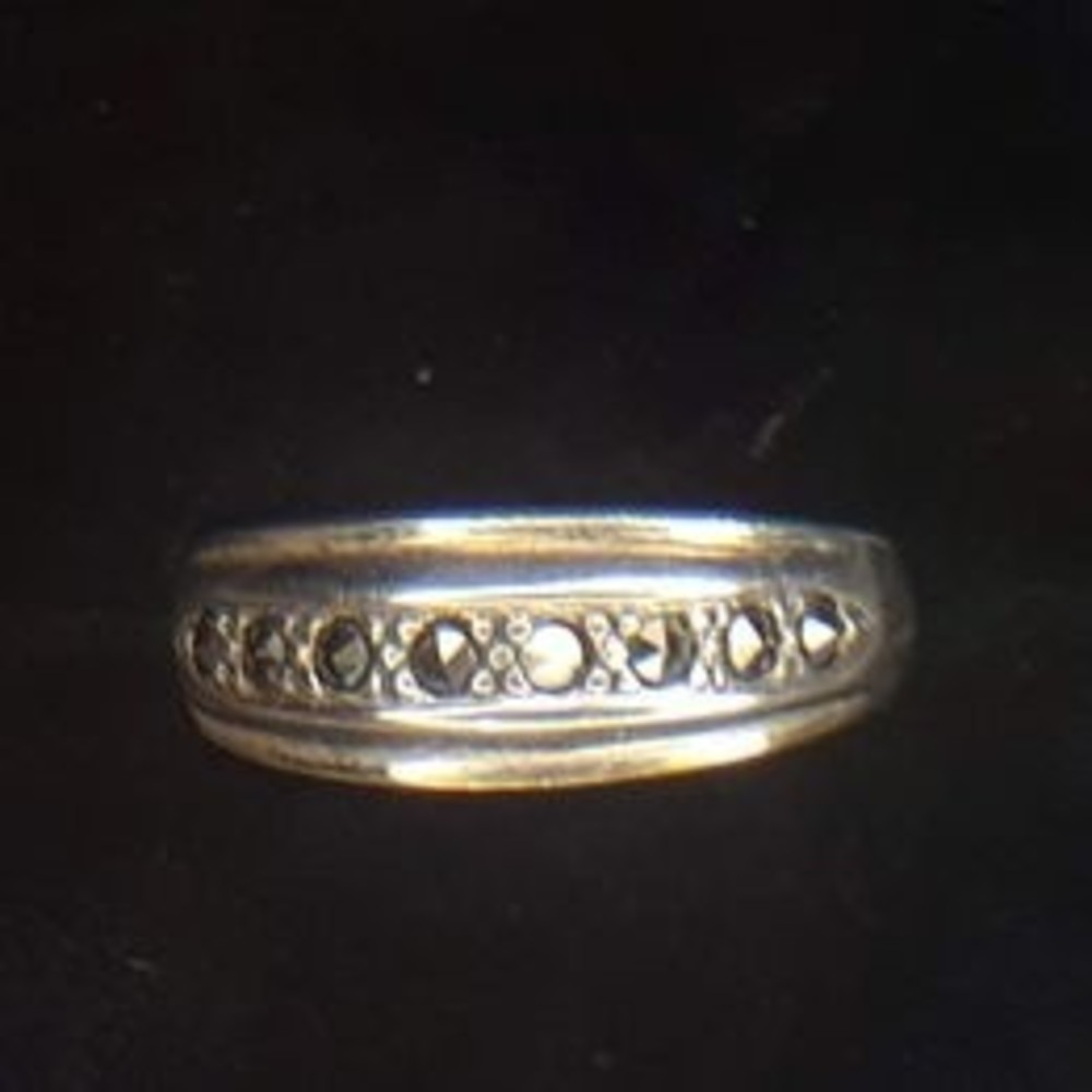 Sterling Silver Ring Marcasite Wide Band Sz 7 Weight 2.7g
